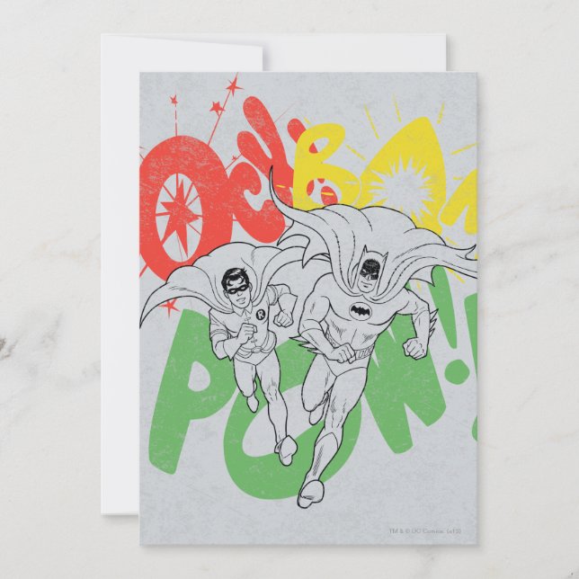 SOCK BAM POW Batman und Robin Einladung (Vorderseite)