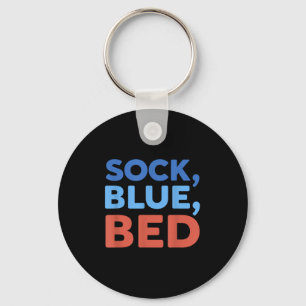 Sock Blau Bett Lustiges Meme _1 Schlüsselanhänger