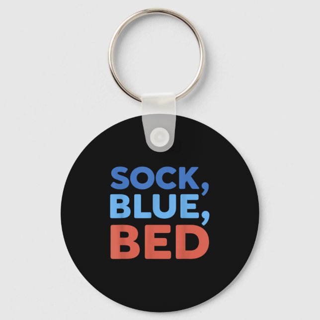 Sock Blau Bett Lustiges Meme _1  Schlüsselanhänger (Vorderseite)
