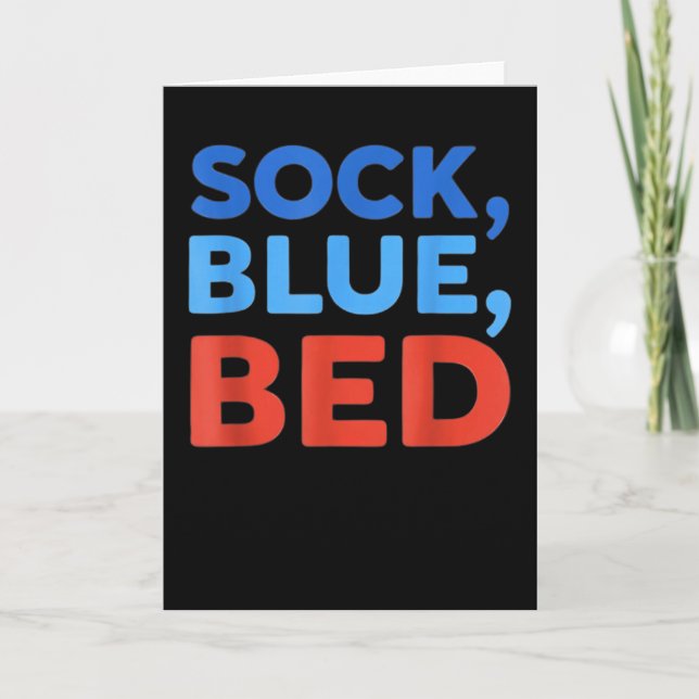 Sock Blau Bett Lustiges Meme  Karte (Vorderseite)