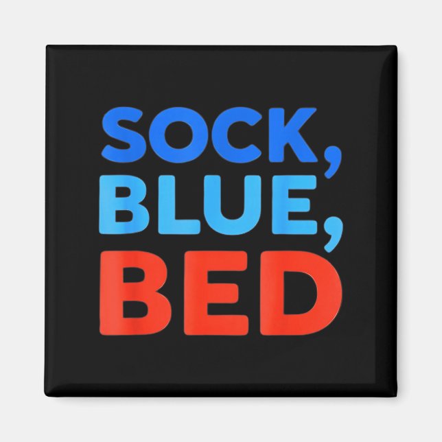 Sock Blau Bett Lustiges Meme  Magnet (Vorne)