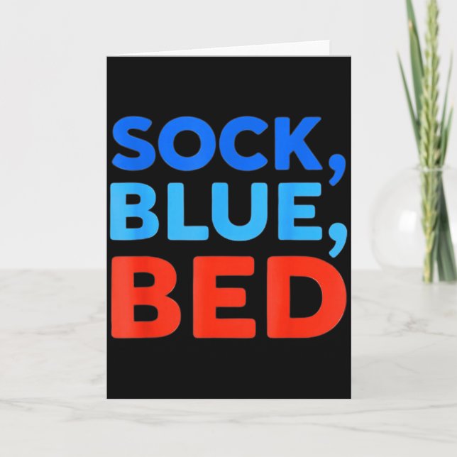 Sock Blue Bed Funny Meme  Karte (Vorderseite)
