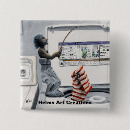 Sock Criminal Fishing Crime Fantasy Art Button