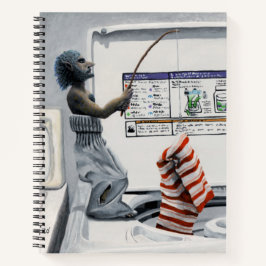 Sock Criminal Fishing Crime Fantasy Art Notebook Notizbuch