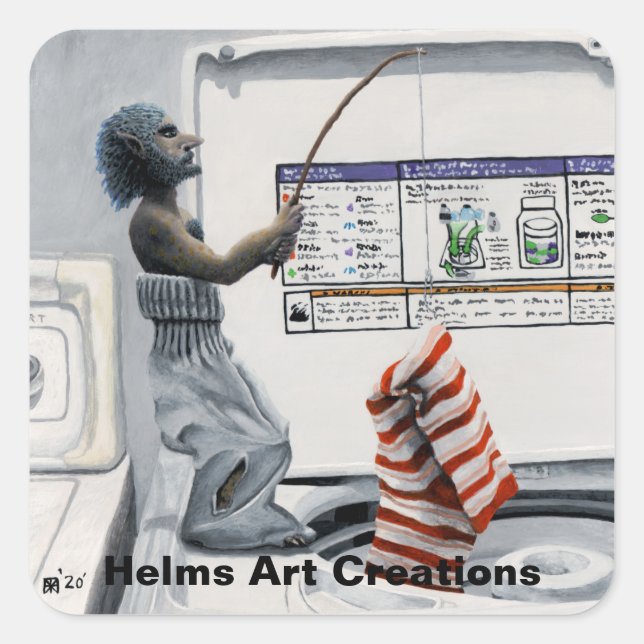 Sock Criminal Fishing Crime Fantasy Art Stickers (Vorderseite)