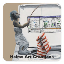 Sock Criminal Fishing Dieb Fantasy Art Stickers