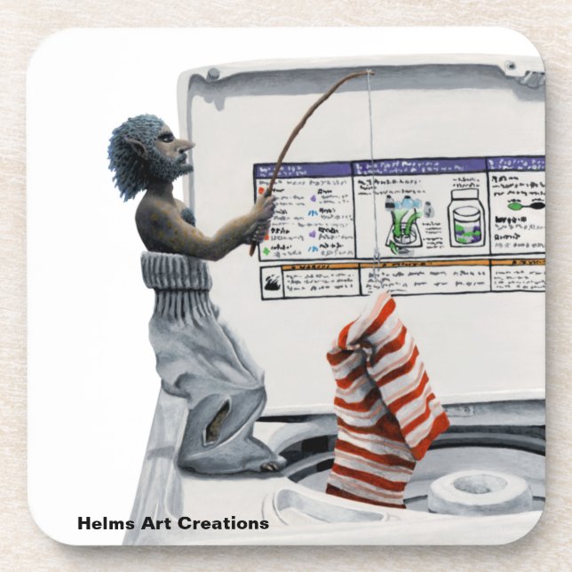 Sock Criminal Fishing Diief Art Plastic Untersetze Getränkeuntersetzer (Vorderseite)