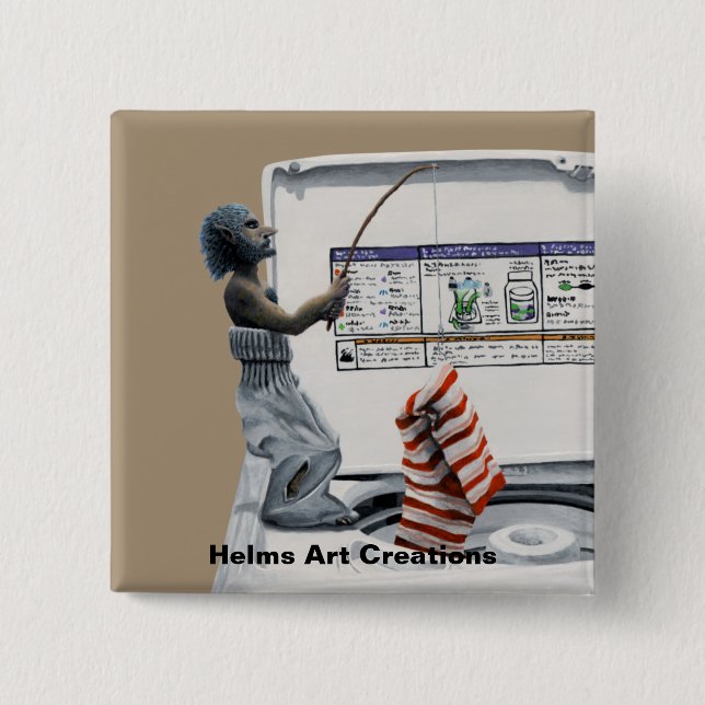 Sock Criminal Fishing Fantasy Art Button (Vorderseite)