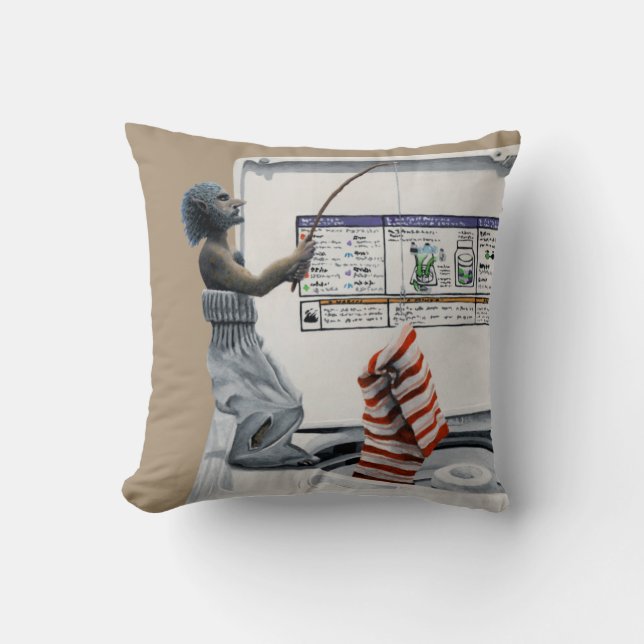 Sock Criminal Fishing Fantasy Art Pillow Kissen (Vorderseite)