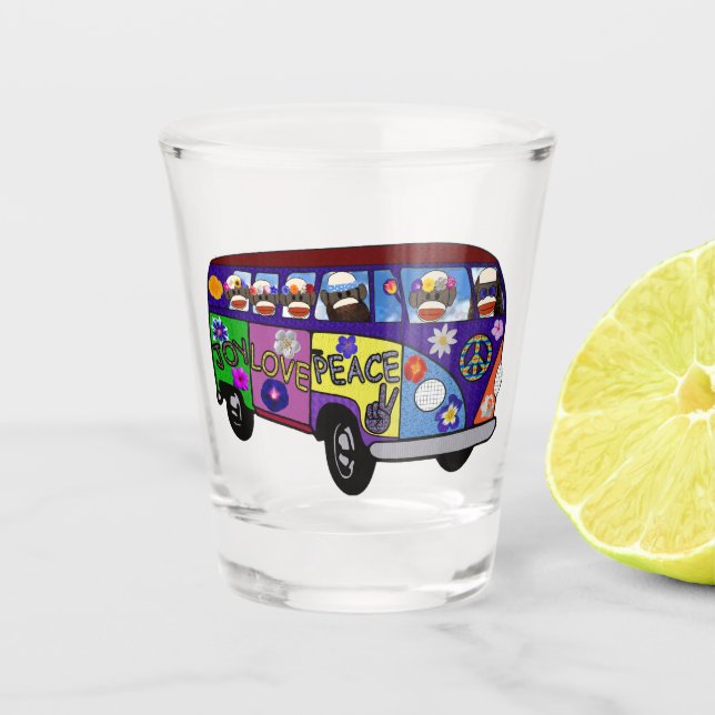 Sock Geld Friedensbus Schnapsglas (Vorderseite)