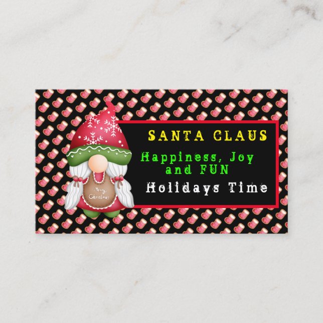 Sock Gnome passen Farbe und Text an Visitenkarte (Vorderseite)