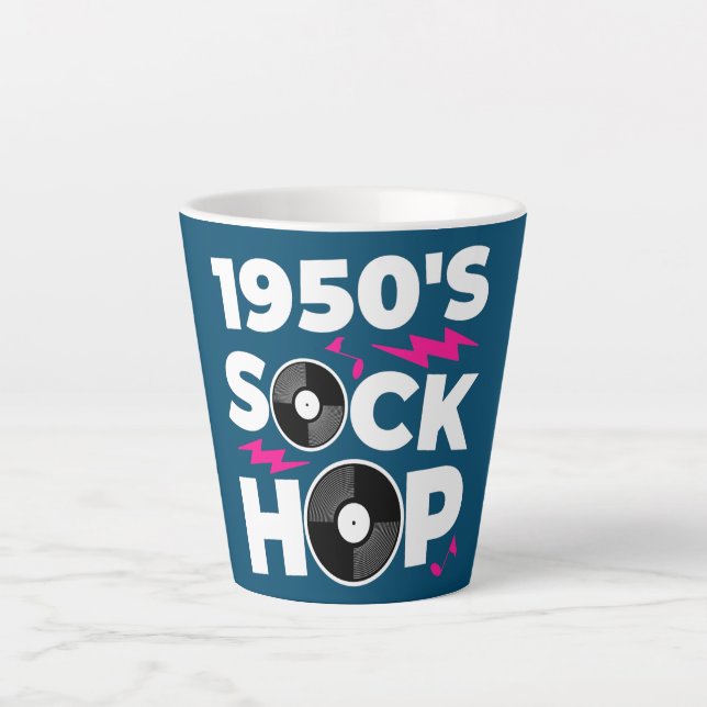 Sock Hop 50's Dance Theme Party der 50er Jahre  Milchtasse (Vorderseite)