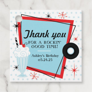 Sock Hop Birthday Favor Tag Tag der 50er Jahre Geschenkanhänger