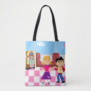Sock Hop Diner Liebe Lustige Retro-Cartoon-Design