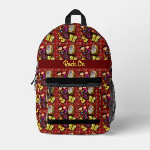 Sock Hop Muster Red Fun Happy Oldies Art Bedruckter Rucksack
