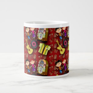 Sock Hop Muster Rot Jumbo-Tasse