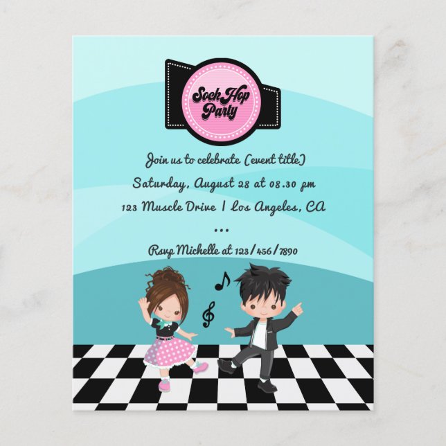 Sock-Hop-Party Flyer (Vorne)