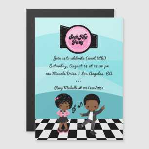 Sock-Hop-Party Magneteinladung