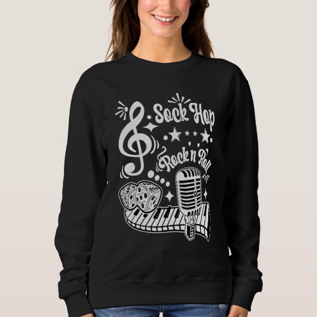 Sock Hop Party Rockabilly Retro 60er 70er Rocker R Sweatshirt (Vorderseite)