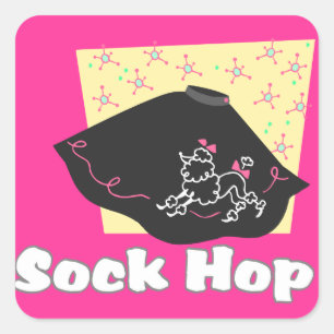 Sock Hop Quadratischer Aufkleber