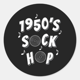 Sock Hop-Schultanz der 1950er Jahre Tanz der Jahrz Runder Aufkleber