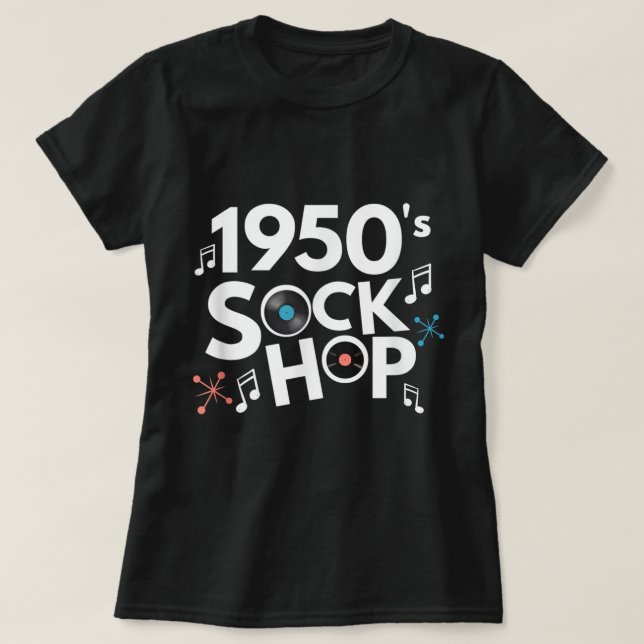Sock Hop Theme Party der 50er Jahre für 50er Dance T-Shirt (Design vorne)