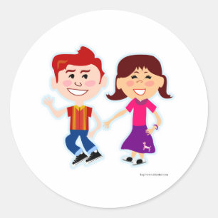 Sock Hop Too Runder Aufkleber