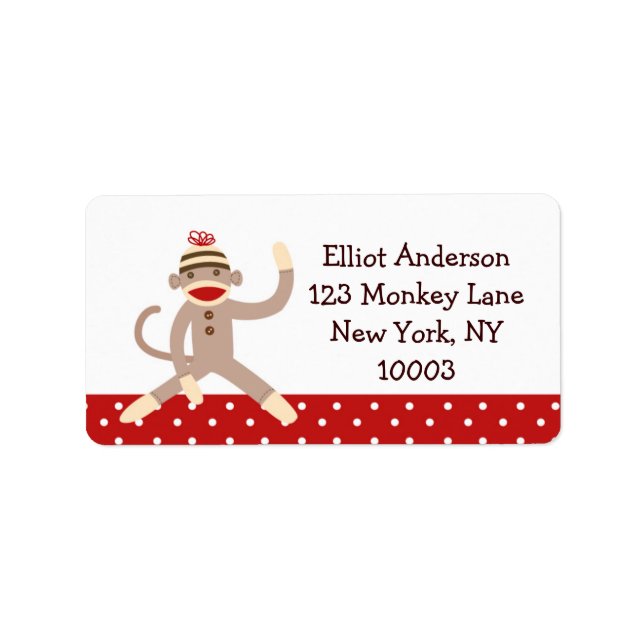 Sock Monkey Address Labels Adressaufkleber (Vorne)