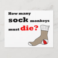 Sock Monkey-Aktivist-Postkarte