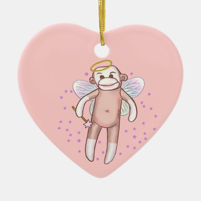 Sock Monkey Angel Ornament (Vorne)