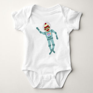 Sock Monkey Astronaut Baby Strampler