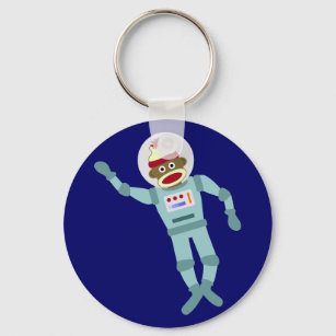 Sock Monkey Astronaut Schlüsselanhänger