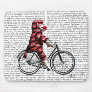Sock Monkey auf dem Fahrrad Mousepad