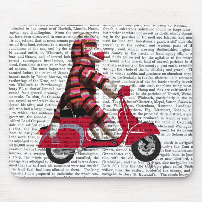 Sock Monkey auf Moped Mousepad (Vorne)