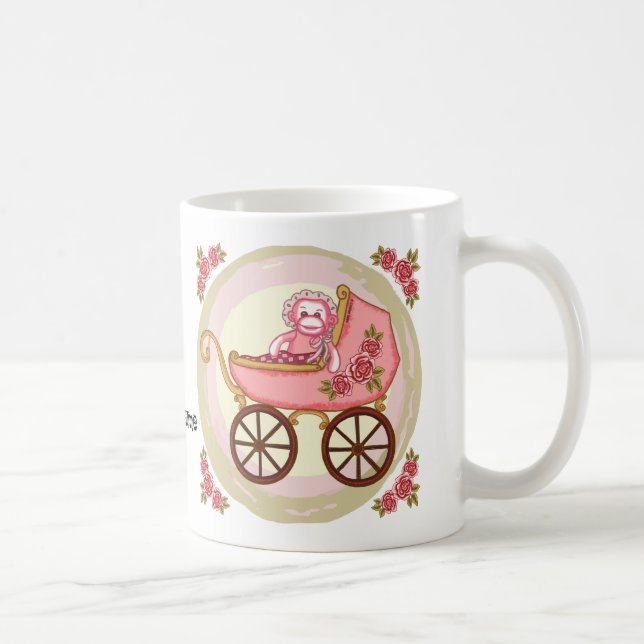 Sock Monkey Baby Girl Buggy Kaffeetasse (Rechts)