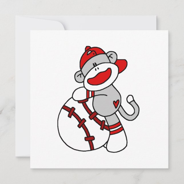 Sock Monkey Baseball T - Shirt und Geschenke (Vorderseite)