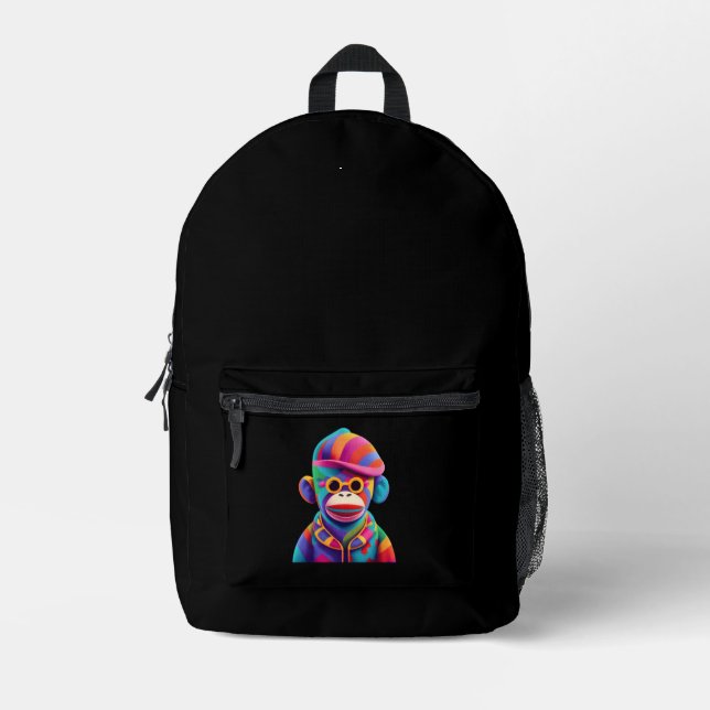 Sock Monkey Bedruckter Rucksack (Vorderseite)