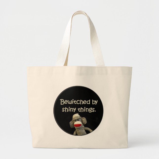 Sock Monkey Beleidigungen Jumbo Stoffbeutel (Vorne)