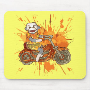 Sock Monkey Biker Mousepad