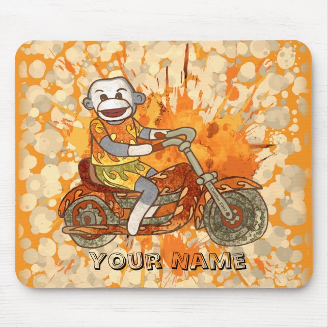 Sock Monkey Biker Mousepad (Vorne)