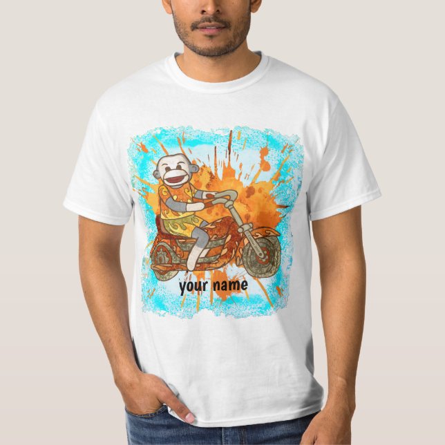Sock Monkey Biker T-Shirt  (Vorderseite)