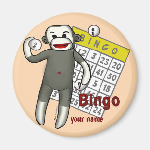 Sock Monkey Bingo Magnet