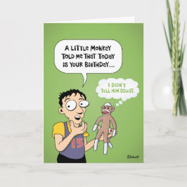 Sock Monkey Birthday Gruß Karte