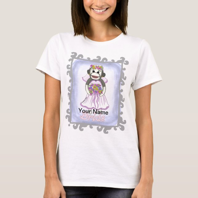 Sock Monkey Braut T-Shirt (Vorderseite)