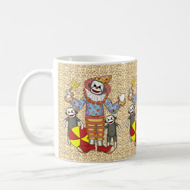 Sock Monkey Clown Tasse (Links)