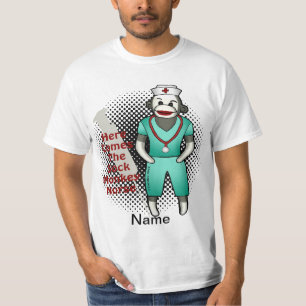 Sock Monkey Custom Nurse T - Shirt