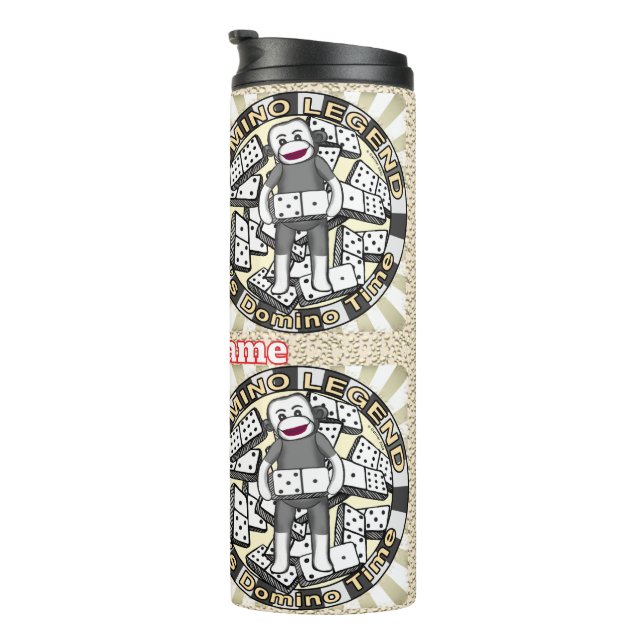 Sock Monkey Domino Legende Becher (Nach rechts gedreht)