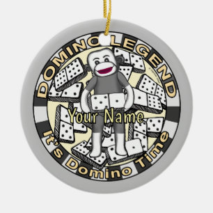 Sock Monkey Domino Legende Ornament