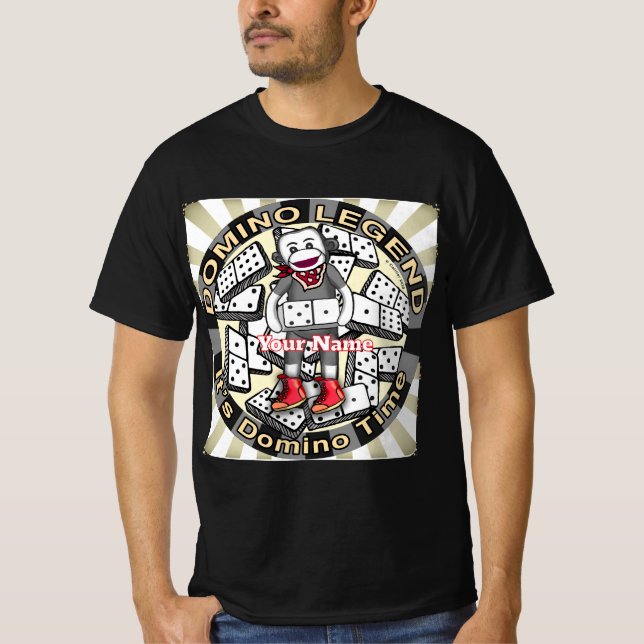 Sock Monkey Domino Legende T-Shirt (Vorderseite)