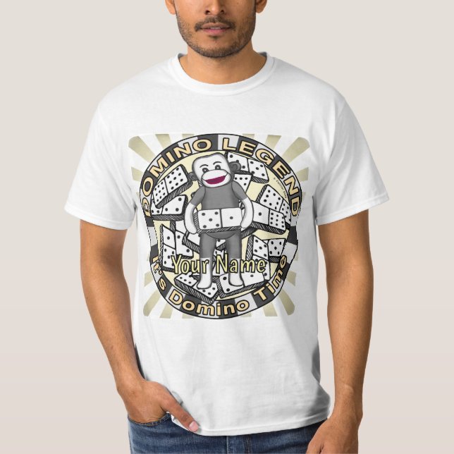 Sock Monkey Domino Legende  T-Shirt (Vorderseite)